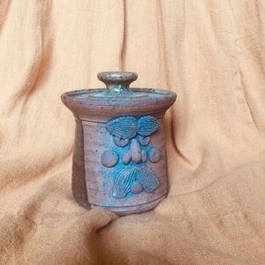 Whimsical handmade vintage jar